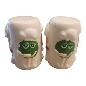 M&M Green Character Ceramic Salt and Pepper Shakers